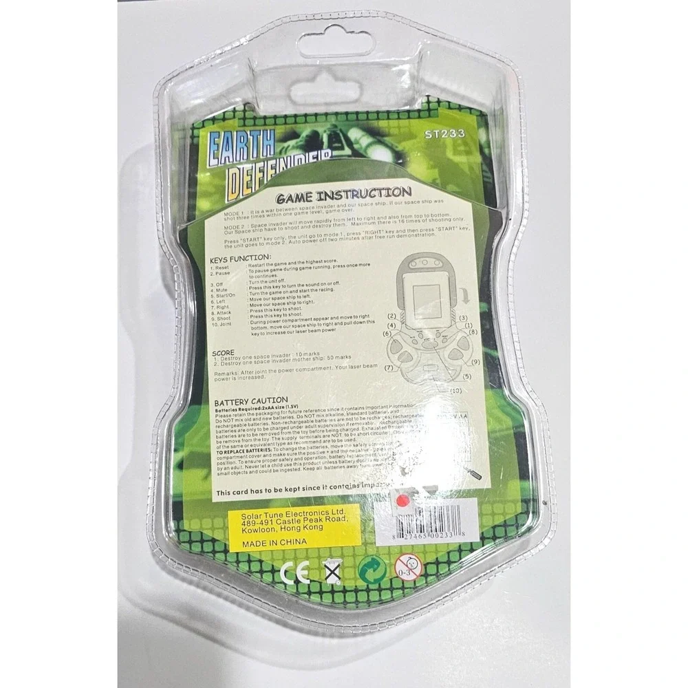 Vintage Earth‎ Defender LCD Handheld Video Game New In Package ST233